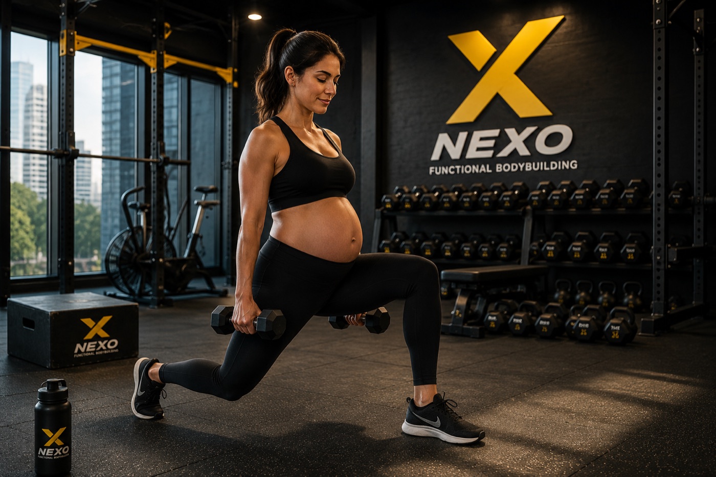 Entrenamiento prenatal con mancuernas en NEXO